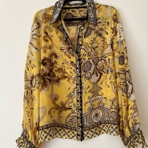 Alice + Olivia Yellow Floral Women's Top